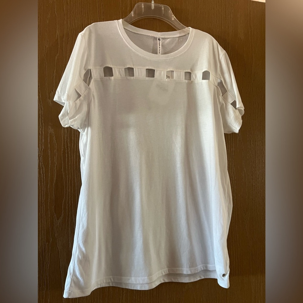 Fabletics white workout tee. XL.